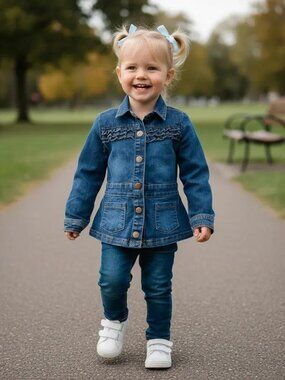 Ruffle-Front Denim Jacket size 4T